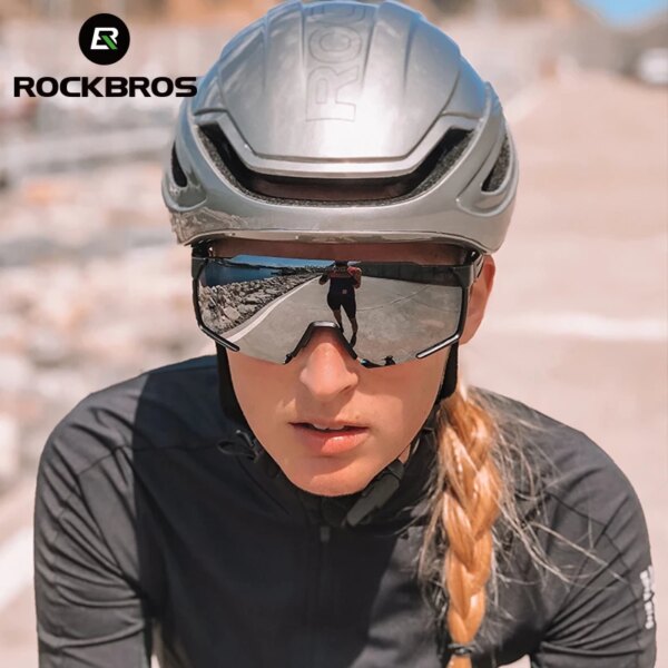 ROCKBROS-gafas fotocromáticas polarizadas para bicicleta, gafas de sol para bicicleta, protección solar UV, gafas deportivas para Ciclismo de Carretera MTB