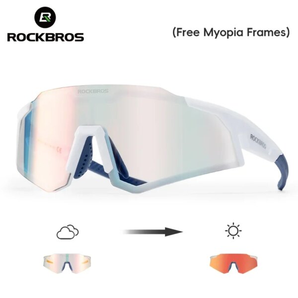 ROCKBROS-gafas fotocromáticas para ciclismo, protección UV400, para ciclismo de montaña o de carretera, para esquiar y pescar