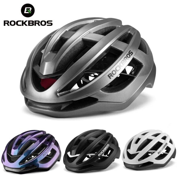 ROCKBROS-casco de bicicleta para hombre y mujer, ultraligero, moldeado integralmente, transpirable, de seguridad