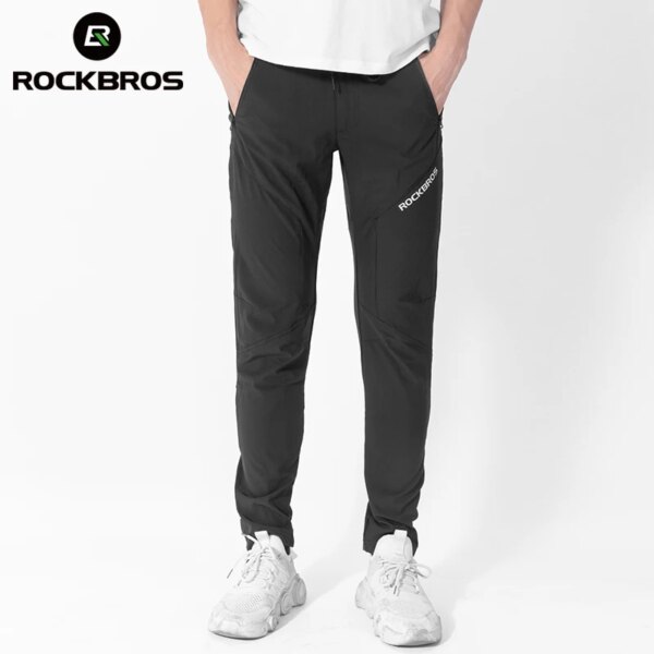 Pantalones de bicicleta ROCKBROS para hombre y mujer, transpirables, reflectantes, resistentes a la lluvia, elásticos, cómodos, de poliéster, para primavera y verano