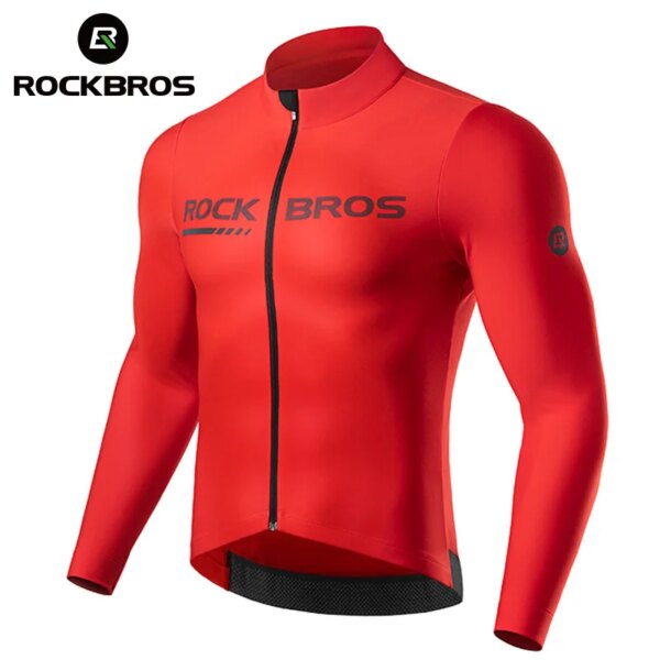 ROCKBROS-Chaquetas de ciclismo para hombre y mujer, camisetas cálidas de invierno para bicicleta, abrigo térmico deportivo de manga larga para ciclismo de montaña y carretera