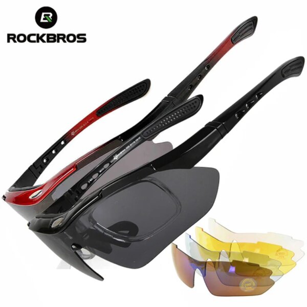 ROCKBROS hombres gafas de sol deportivas polarizadas mujeres gafas de ciclismo de carretera MTB bicicleta protección de conducción gafas 5 lentes