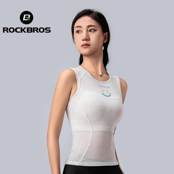 ROCKBROS-Chaleco de ciclismo para mujer, camiseta para bicicleta de montaña y carretera, ajustada, para ejercicio al aire libre, ropa transpirable para bicicleta, chaleco de seguridad de secado rápido, nuevo