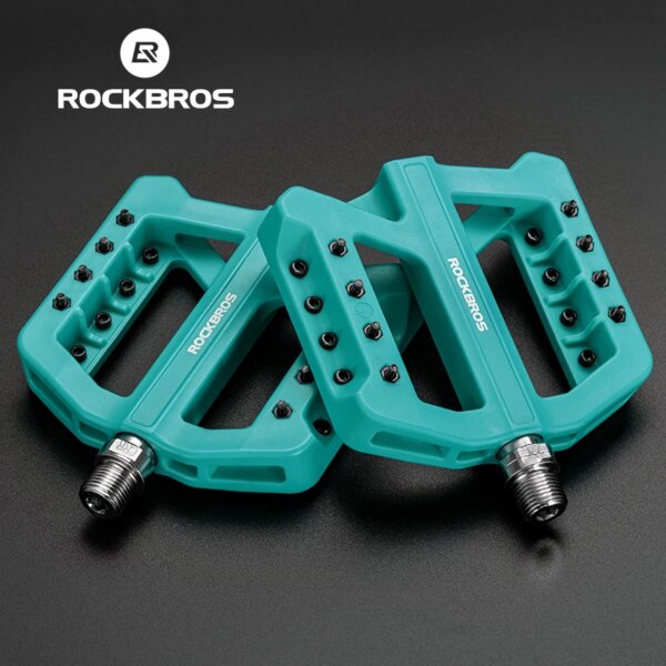 ROCKBROS-pedales planos antideslizantes para bicicleta de montaña, rodamiento de sello de nailon para Pedal de bicicleta, plataforma de Pedal Palin para ciclismo de montaña o carretera