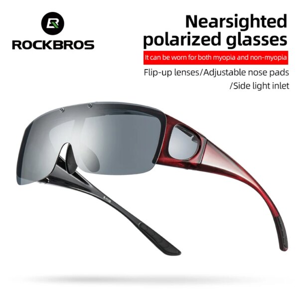 ROCKBROS lentes polarizadas gafas de bicicleta para miopía gafas abatibles UV400 gafas de sol para deportes al aire libre MTB bicicleta de carretera gafas