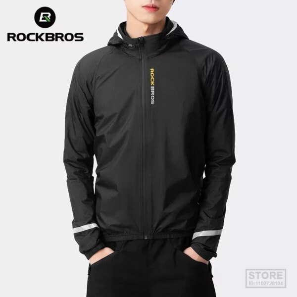 Chubasquero ROCKBROS para ciclismo, chaqueta impermeable, chubasquero ligero para motocicleta, transpirable, reflectante, con capucha, cortavientos para exteriores