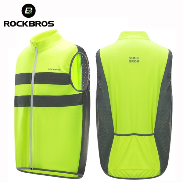 ROCKBROS-Chalecos reflectantes para ciclismo para hombre y mujer, camisetas transpirables para bicicleta, ropa deportiva de advertencia de seguridad en bicicleta, equipo de ciclismo de carretera MTB