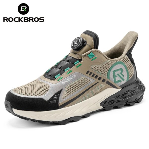 ROCKBROS-zapatos deportivos con hebilla giratoria ABS para hombre, calzado antideslizante para correr, ciclismo, montañismo, Camping y senderismo