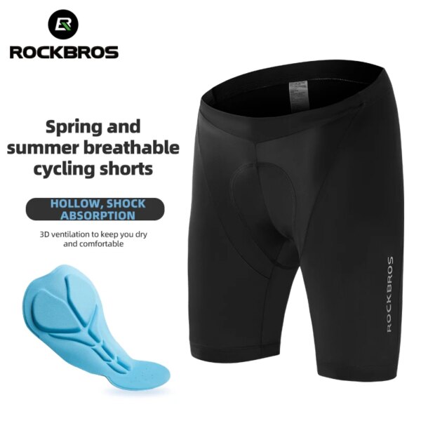 ROCKBROS-pantalones cortos de ciclismo para hombre y mujer, pantalón corto con almohadilla de esponja, pantalones cortos deportivos transpirables, medias para Ciclismo de Carretera de montaña, verano