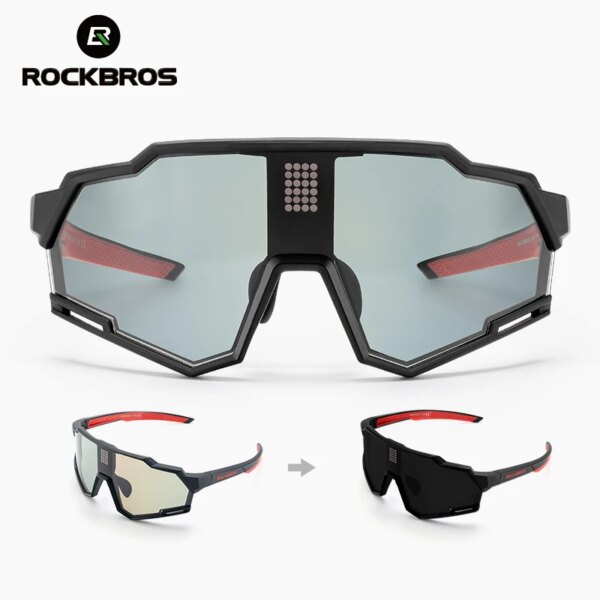 Gafas de sol ROCKBROS polarizadas para ciclismo, gafas electrónicas con cambio de Color UV400, gafas de seguridad para bicicleta, gafas deportivas