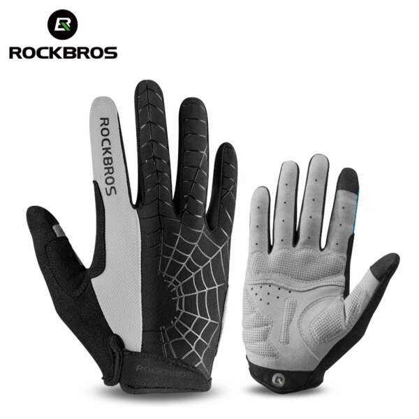 Guantes ROCKBROS a prueba de viento para ciclismo, guantes para bicicleta con pantalla táctil, guantes térmicos cálidos para bicicleta de montaña, ropa para invierno y otoño para bicicleta