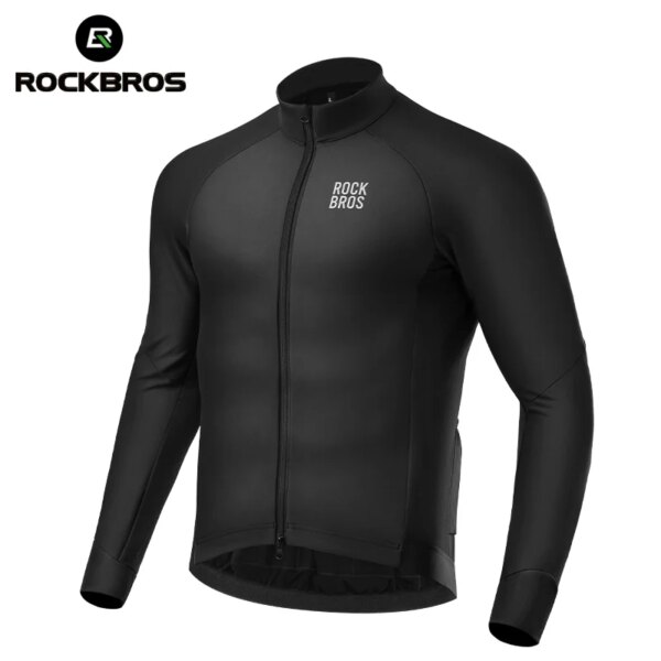 ROCKBROS-Chaqueta térmica para ciclismo de invierno, abrigo polar cálido para exteriores de 0 grados, Jersey para bicicleta de montaña, ropa cortavientos