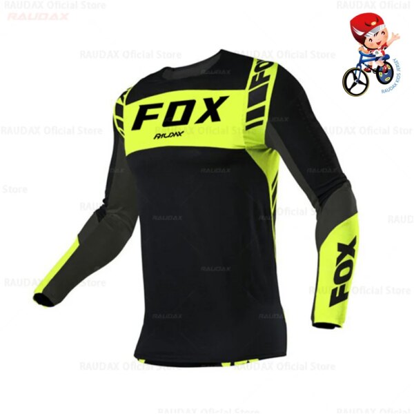 Raudax 2024 niños de secado rápido camiseta de Motocross equilibrio coche al aire libre montaña camisa Ropa de motocicleta Ropa para niño MTB camisetas