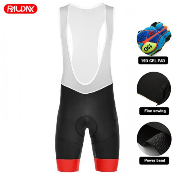 Raudax-pantalones cortos con pechera para ciclismo, pantalones cortos con pechera negros para equipo deportivo para hombre y mujer, pantalones cortos deportivos para correr, 2022