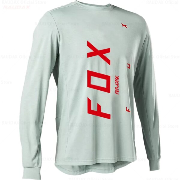 Raudax Fox-Camisetas de descenso para hombre, camisetas de bicicleta de montaña MTB, camiseta de motocicleta todoterreno, ropa de ciclismo de motocross