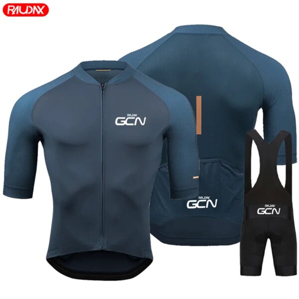 Raudax Gcn Conjunto de Jersey de Ciclismo de verano de manga corta transpirable negro MTB Ciclismo Ropa Maillot Ropa Ciclismo uniforme traje