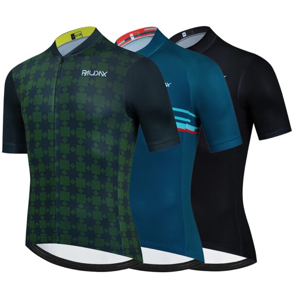 Raudax camisetas de bicicleta de manga corta para hombres Ropa de carreras de rejilla gris chaleco de Ciclismo verano 2024 Raudax Ropa Ciclismo uniforme de bicicleta