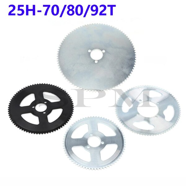 Piñón trasero 25H 47t 55t 62t 64t 66t 65t 68t 70t 72t 76t 80t 92t 26/29/54MM adecuado para piñón de dos tiempos de micro motocicleta