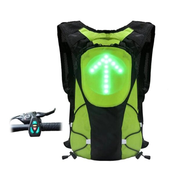 Mochila ligera con luz LED y Control remoto, bolsa reflectante para señal de giro, envío directo