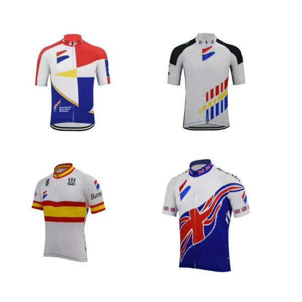 Camiseta de ciclismo Retro para hombre, camiseta de manga corta para bicicleta de verano, ropa de carretera