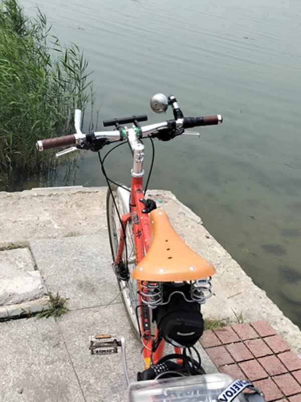 Sillín de bicicleta Retro Vintage, asiento hecho a mano de piel de vaca pura, sillín deportivo para bicicleta, asiento de bicicleta de ciclismo G98