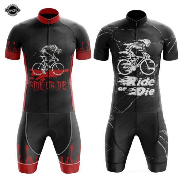 Ride Or Die-Conjunto de Jersey de ciclismo para hombre, camiseta de ciclismo con almohadilla transpirable de Gel 9D, traje para bicicleta de montaña, color negro/rojo