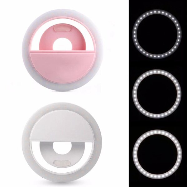 Anillo de luces Led para selfies, lámpara para teléfono, tableta, lámpara portátil con Clip para chica, luces de relleno para mejorar la oscuridad nocturna al aire libre