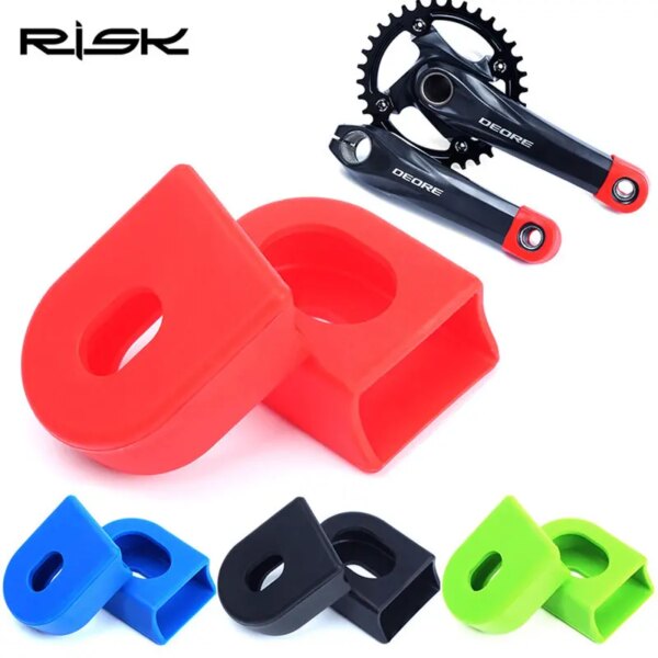 Protector de brazo de manivela de bicicleta de silicona de riesgo, tapa protectora de brazo de goma para bielas de bicicleta de montaña y carretera para SLX XT XTR, alta elasticidad, a prueba de polvo