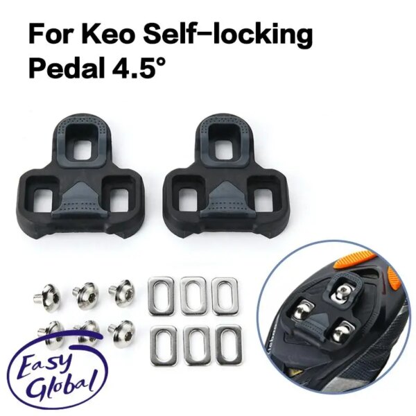 Tacos de bicicleta de carretera compatibles con zapatos de pedales de ciclismo con sistema de bloqueo automático, accesorios de Pedal de bicicleta flotante de 4,5 grados