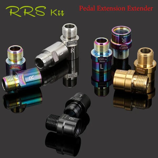 Rrskit Material de acero inoxidable extensores de eje de Pedal de bicicleta pernos de extensión de Pedal de bicicleta espaciadores para pedales de bicicleta de carretera MTB