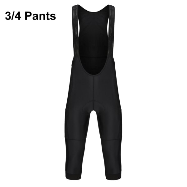 Rsantce-pantalones de ciclismo con 2 bolsillos, pantalones con pechera para bicicleta con almohadilla de Gel Anti-UV de alta gama, reflectantes, color liso, primavera 3/4, 3/4