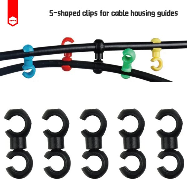 Clips de gancho de manguera para líneas de freno de bicicleta en forma de S, Cable cruzado de bicicleta, soporte de bridas ordenadas, Clip de hebilla de manguera Guid, piezas de accesorios MTB