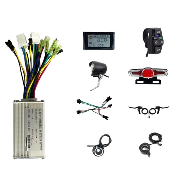 Kit de controlador sin escobillas para patinete eléctrico, Panel de pantalla LCD S900, 36V-48V, 17A, con luz para bicicleta eléctrica