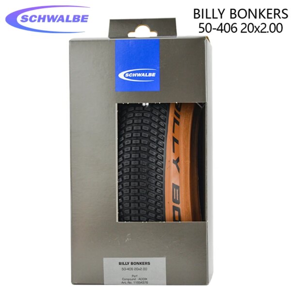 SCHWALBE BILLY BONKERS 50-406 20x2,00 ultraligero borde marrón Dirt Jump MTB bicicleta PumpTrack bicicleta neumático plegable piezas de ciclismo