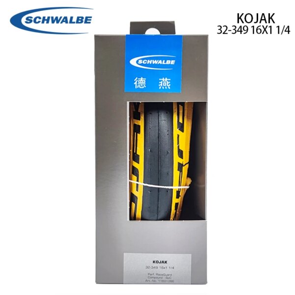 SCHWALBE KOJAK 16 pulgadas 32-349 16X1 1/4 neumático plegable ultraligero con borde amarillo RaceGuard para piezas de bicicleta plegable Brompton