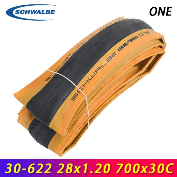 SCHWALBE ONE 28 pulgadas 30-622 28x1,20 700x30C bicicleta de carretera integral borde amarillo neumático de carreras plegable 65-100PSI piezas de bicicleta de ciclismo