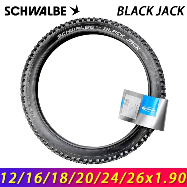 SCHWALBE Original Black Jack 12/16/18/20/24/26x1,90 neumático de bicicleta con cable para Birdy MTB niños bicicleta de carretera de ciudad piezas de ciclismo BMX