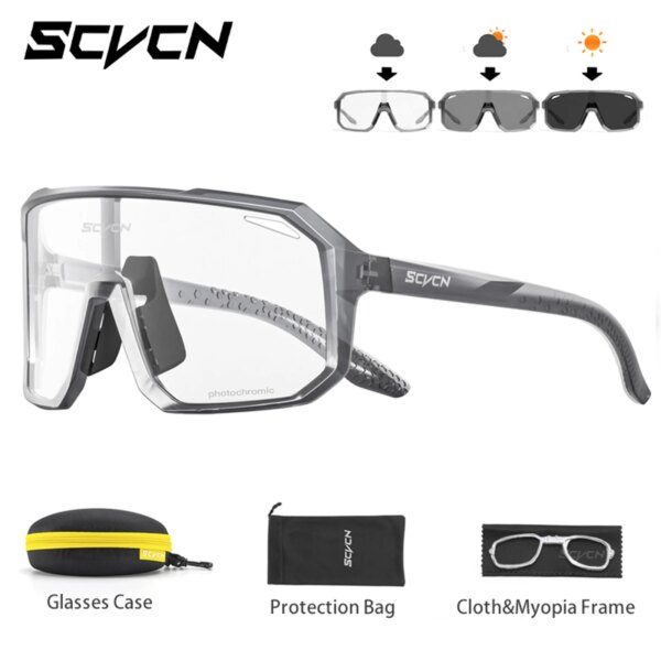 SCVCN Gafas de sol de ciclismo para hombres y mujeres, deportes al aire libre, correr, senderismo, gafas de carretera MTB, gafas de bicicleta UV400 con estuche