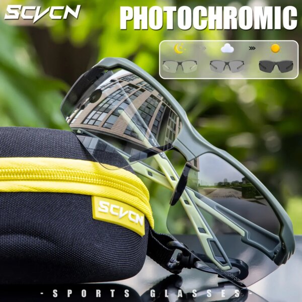 SCVCN hombres bicicleta para senderismo gafas de sol fotocromáticas gafas de ciclismo mujeres deportes UV400 Mtb gafas para conducir bicicleta escalada al aire libre