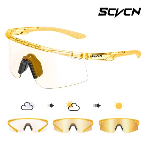 SCVCN Gafas fotocromáticas para ciclismo, gafas de sol para ciclismo UV400, gafas deportivas para bicicleta de montaña, equipo para ciclismo al aire libre