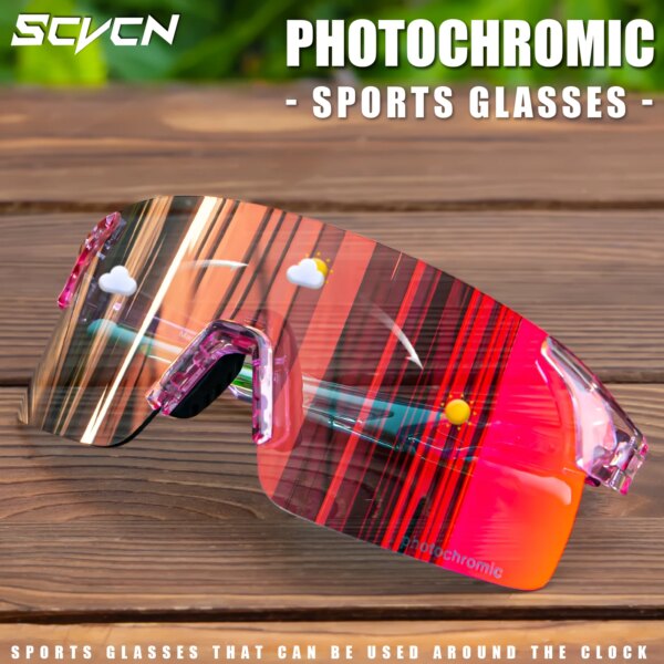 SCVCN Gafas de sol fotocromáticas para ciclismo UV400, gafas para ciclismo, gafas deportivas, gafas para bicicleta, gafas de sol para exteriores, gafas para bicicleta MTB