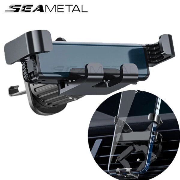 SEAMETAL soporte para teléfono de coche soporte de gravedad para teléfono móvil soporte GPS para teléfono móvil de 4,7-6,7 pulgadas salida de aire Clip de ventilación accesorio de soporte