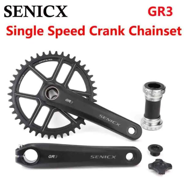 SENICX GR3-platos y bielas de marcha única, 42T, 44T, 170mm, 175mm, para bicicletas de grava, ciclocross, BB24MM