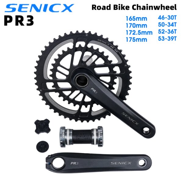 SENICX bielas de carretera PR3 manivela 165 170 172,5 175mm 46-30T 50-34T 52-36T 53-39T para bicicleta plegable de carretera 10 /11/12 velocidades nuevo