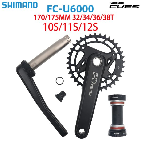 SHIMANO CUES U6000 manivela 10S/11S/12S WUZEI piñón 96BCD 32/34/36/38T para 12S y BB MT500/BB52/UR400 platos y bielas de bicicleta de montaña