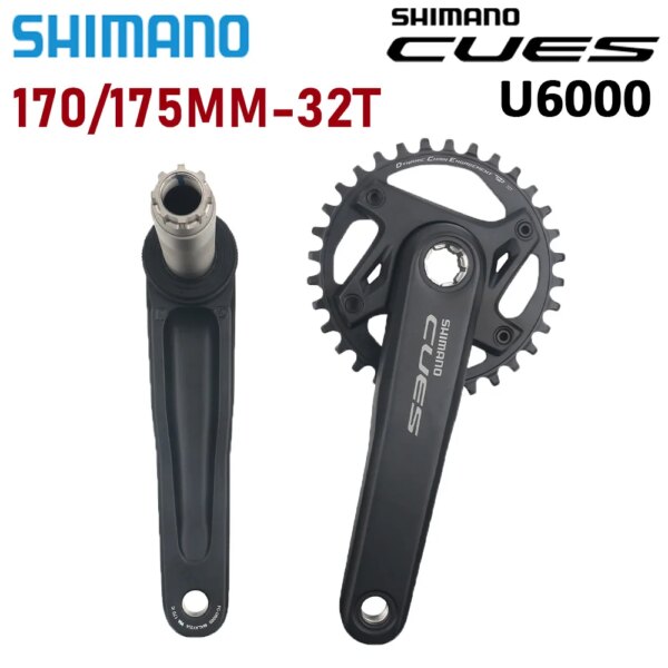 SHIMANO CUES U6000 platos y bielas FC-U6000-1 vela para bicicleta de montaña pie 175 170mm 32T piñón MTB 9 10 11 piezas originales de velocidad