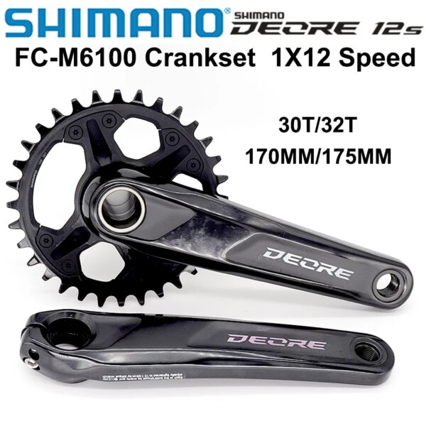 SHIMANO DEORE M6100 170/175 30T/32/34T platos y bielas 1X12S MTB bicicleta 12 platos y bielas de velocidades rueda dentada