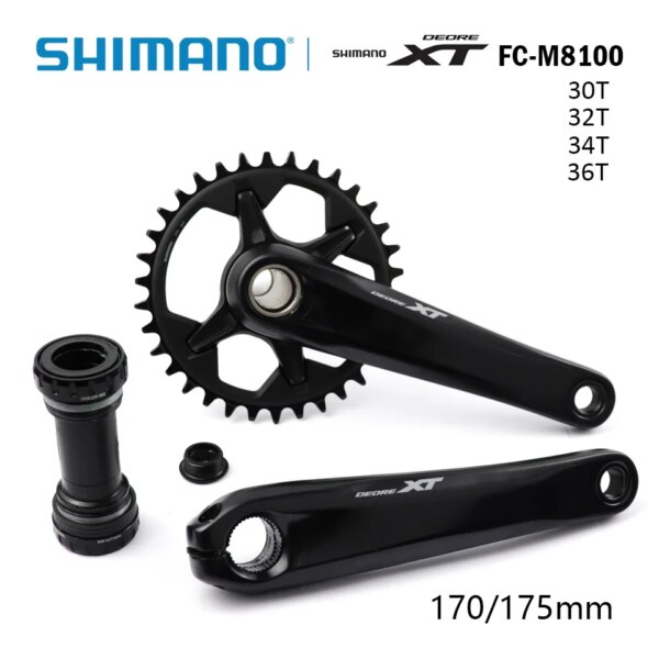 SHIMANO DEROE XT FC M8100 platos y bielas M8100 12 velocidades platos y bielas para bicicleta de montaña 30T 32T 34T 36T 170 175mm HOLLOW TECH II manivela para bicicleta MT800