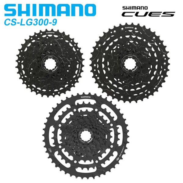 SHIMANO LINKGLIDE Cassette 9 velocidades CS-LG300-9 CS-LG400-9 11-36T 41T 46T CUES U4000 serie piñón 9V 9S piezas originales de bicicleta