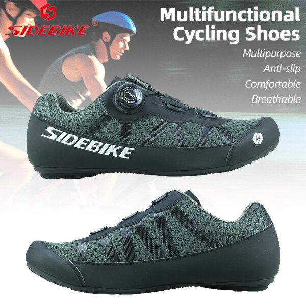 SIDEBIKE-zapatos antideslizantes para bicicleta de carretera, zapatillas ligeras y transpirables para hombre, calzado informal para ciclismo de carretera